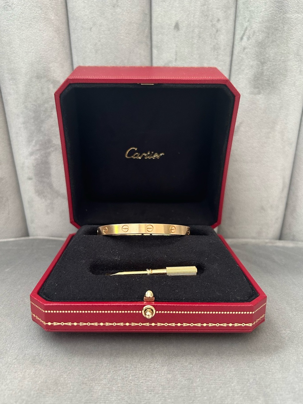 Cartier Classic Yellow Gold Love Bracelet Size 17